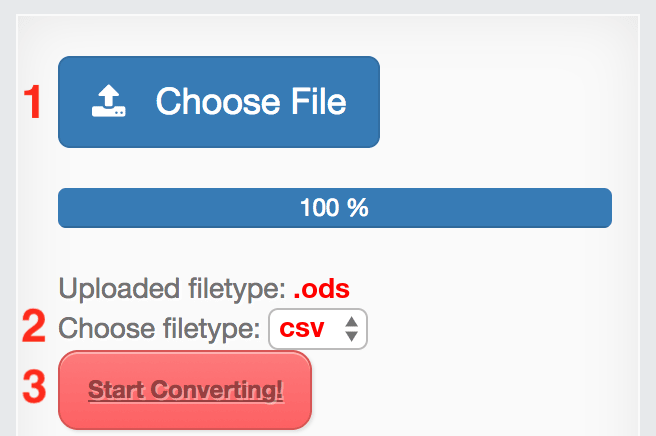How to convert ODS files online to CSV